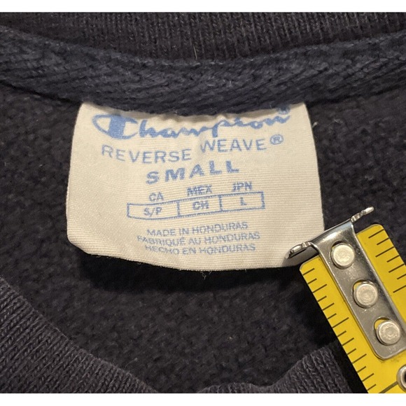 Champion Reverse Weave Sweater Mens Size Small Big‎ Spellout Blue - Picture 4 of 7